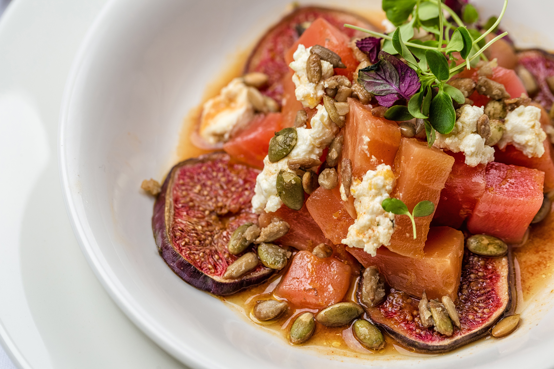 Heritage Beetroot, Persian Feta, Figs & Candied Seeds - Bistrot Bagatelle Dubai | Vegetarian Valentine's Day Dinner